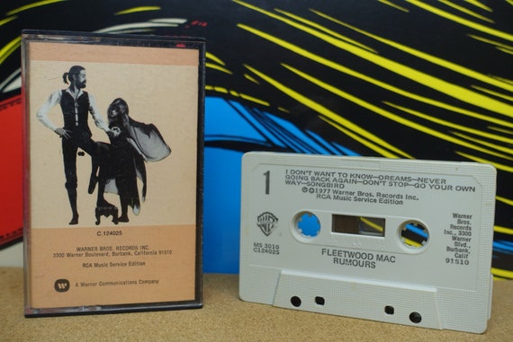 Fleetwood Mac Cassette Tape, Rumours, RCA Club, Stevie Nicks, 70s Music, 1977 Warner Bros Records, Vintage, Music Lover Gift