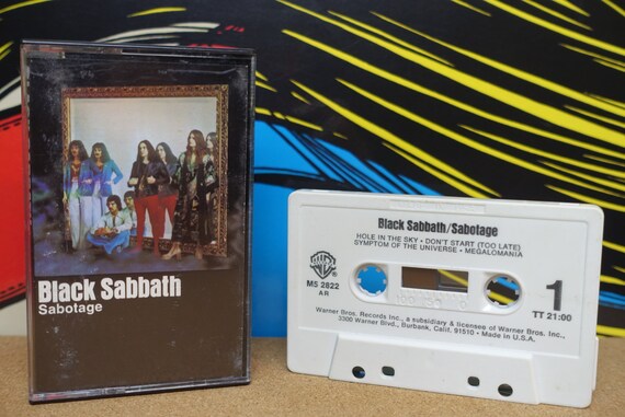 Black Sabbath - Sabotage Cassette Tape - 1975 Warner Bros Records Vintage Analog Music