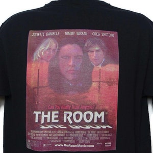 2000年代の映画「ザ・ルーム」、Tシャツ、トミー・ワイゾーシャツ、オー・ハイ・マーク、映画Tシャツ、Y2Kシャツ、ラージフルーツ・オブ・ザ・ルーム・ロフトーズタグ