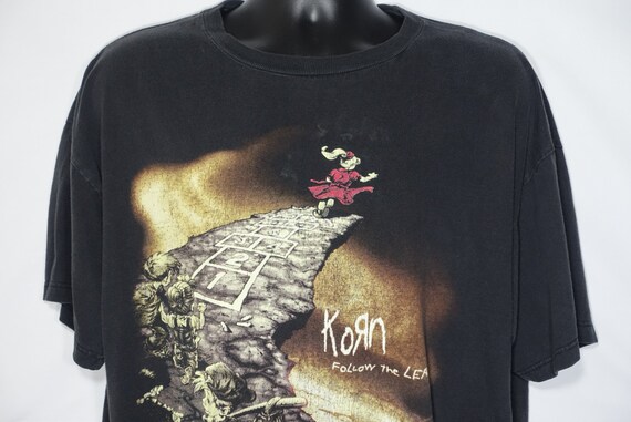 1998 Korn Vintage T Shirt - Follow The Leader 2 Sided Giant Branded Original 90s Concert Band T-Shirt