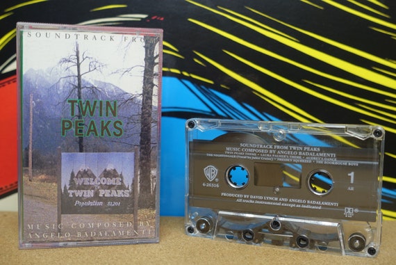 Twin Peaks Cassette Tape Soundtrack by Angelo Badalamenti David Lynch - 1990 Warner Bros. Records Vintage Analog Music, Music Lover Gift