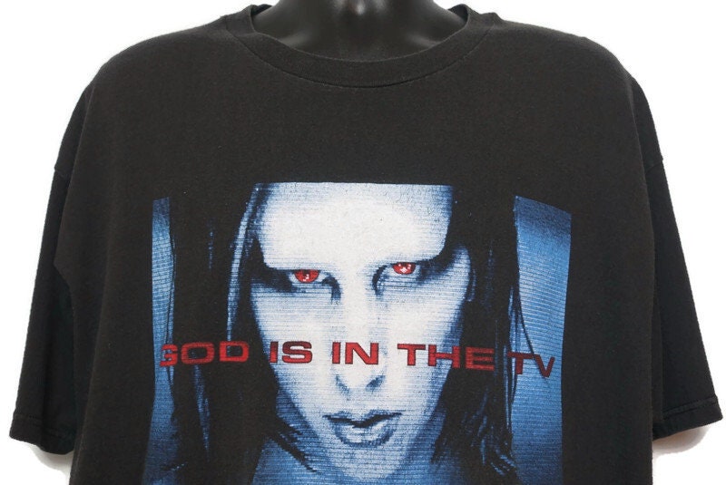 1998 Marilyn Manson Vintage T Shirt, God Is In The TV, Rock Dead