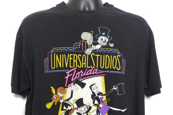 1991 Universal Studios Vintage T Shirt - Rocky and Bullwinkle Natasha Boris Mr Peabody Single Stitch - Cult Cartoon Tee Original 90s T-Shirt