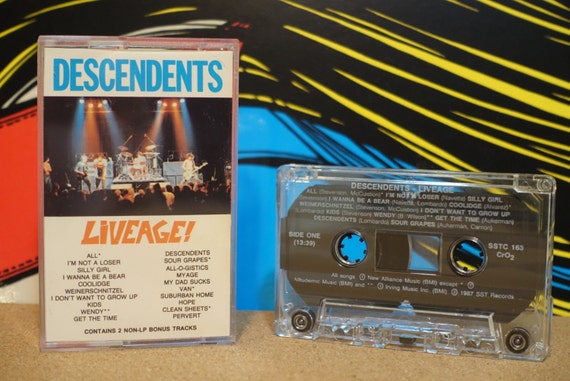 Liveage! by Descendents Vintage Cassette Tape