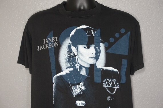 1990 RARE Janet Jackson - (XL Paper Thin) Double Sided Rhythm Nation World Tour 1990 - No Prejudice Ignorance Vintage Concert T-Shirt