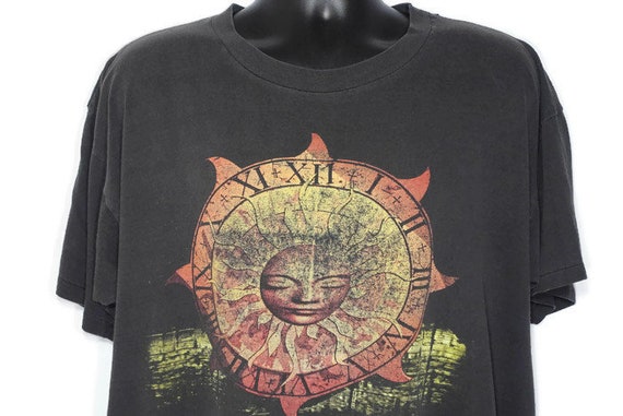 Vintage Original 90s 1994 Pink Floyd Division Bell David Gilmour - Sun Dial - North American - Paper Thin 2-Sided Vintage Concert T-Shirt