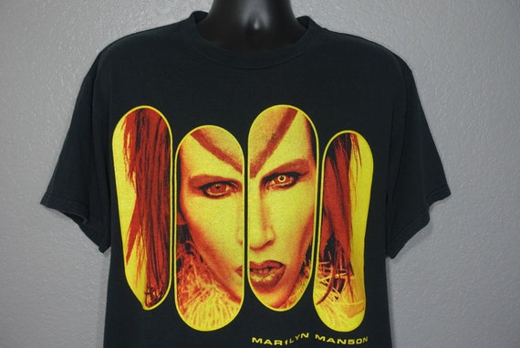 1998-99 RARE Marilyn Manson - Rock is Dead - Double Sided Mechanical Animals Vintage Concert T-Shirt