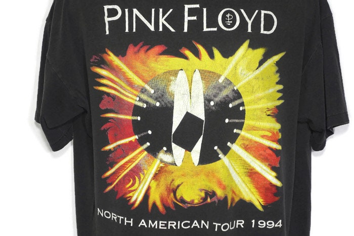 1994 Pink Floyd Vintage 2-Sided Original Sun Thin Band 90s North T-Shirt Paper David - Gilmour T Concert Bell Shirt - Dial American Division