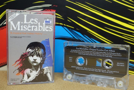Les Miserables Tape, London Cast, Broadway Album by Alain Boublil And Claude-Michel Schönberg Vintage Cassette Tape