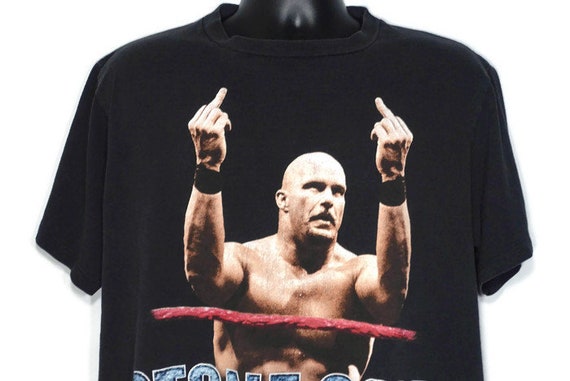 1998 Stone Cold Steve Austin Vintage T Shirt - WWF World Wrestling Federation - Because Stone Cold Said So Bottom Line - Cult 90s T-Shirt