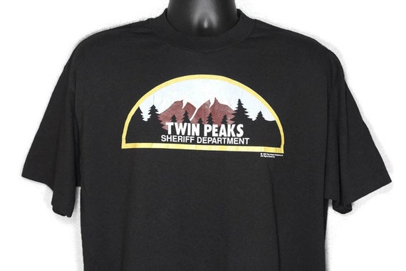 Vintage Original 90s 1990 Twin Peaks Promotional - Sheriff Department - David Lynch Cult TV Show - Fire Walk With Me - Vintage T-Shirt