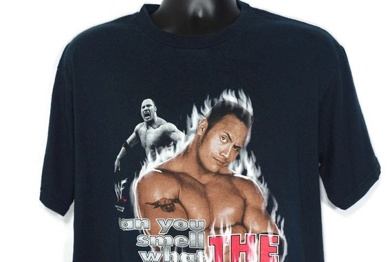 1999 The Rock Vintage T Shirt WWF World Wrestling - Can You Smell What Cookin - Dwayne Johnson - Cult TV Original 90s Wrestling T-Shirt