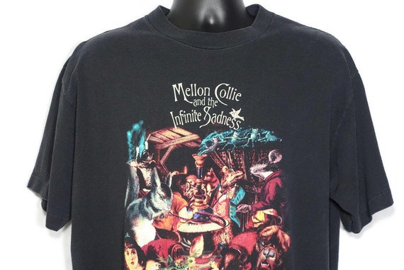 1996 Smashing Pumpkins Vintage T Shirt - Mellon Collie Infinite Sadness Tour - Skull Cross Bones 2-Sided Original 90s Band T-Shirt