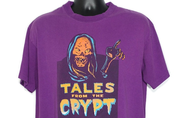 90s Tales From The Crypt Vintage T Shirt - Only on HBO - Curse of Crypt Keeper Halloween Horror - Original 90s Cult TV Show Promo T-Shirt