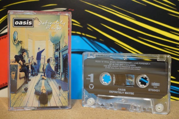 Definitely Maybe by Oasis Vintage Cassette Tape