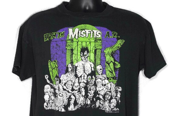 1990 RARE Misfits - Earth A.D. - Doublesided Wolfs Blood Vintage Concert T-Shirt