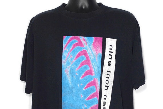 1995 RARE NIN Nine Inch Nails - Hate 1990 Pretty Hate Machine Double-Sided NIN Vintage Concert T-Shirt