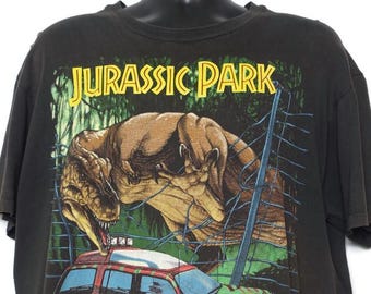 1993 Jurassic Park Vintage T Shirt, Dinosaur shirt, T Rex, Ford Explorer, Jeep, Horror Shirt, Original 90 TShirt, Movie Tees, XL Hanes Tag
