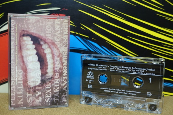 Alanis Morissette Cassette Tape, Supposed Former Infatuation Junkie, Vintage Music, 1998, Maverick Records, Analog Music, Music Gifts