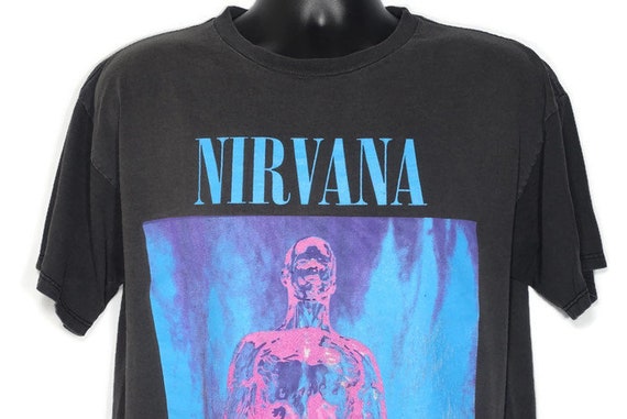 1992 RARE Nirvana - SLIVER GRUNGE Kurt Cobain - Double-Sided Concert Vintage T-Shirt