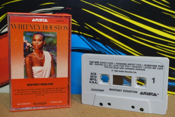 Whitney Houston Cassette Tape, Self Titled, 80s Music, Cassette Tapes, 1985 Arista Records, Music Lover Gift, Vintage Analog Music