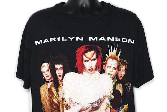 1999 Marilyn Manson Vintage T Shirt - Rock Is Dead Sex Drugs RockN Roll - Goth Grunge - 2-Sided Winterland Original 90s Concert Band T-Shirt