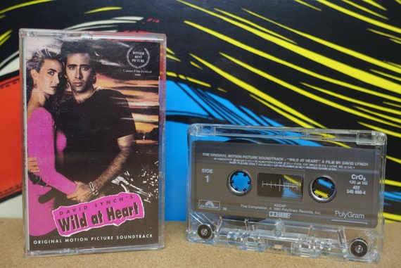 David Lynch's Wild At Heart Cassette Tape, Movie Soundtrack, Vintage 1990, Angelo Badalamenti, Polygram Records, Music Lover Gift