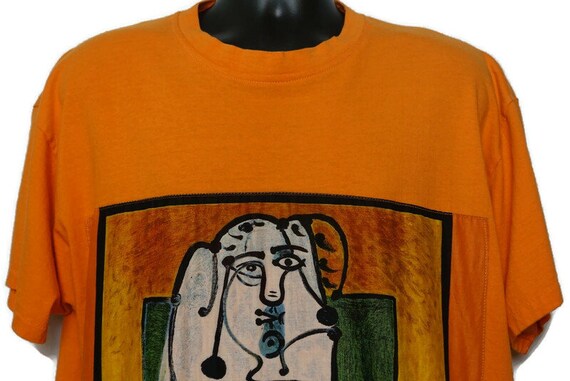 90s Pablo Picasso Tshirt, Women in Chair, Vintage Art Tee, Art Lover Gift, Picasso Painting, Fast Fashion Of California XL Tag