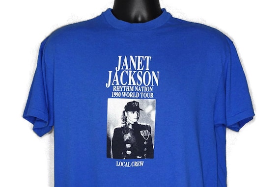 Vintage Original 90s 1990 RARE Janet Jackson - Local Crew '90 Rhythm Nation World Tour 1814 Concert Vintage T-Shirt