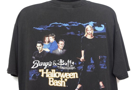 90s Buffy the Vampire Slayer Vintage T Shirt, Halloween Bash, Barq's Root Beer, Horror Shirt, GOTH, Vampires, 2 Sided, Hanes Heavyweight XL