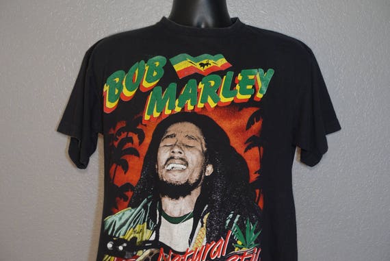 90's RARE Bob Marley - Natural Mystic - Catch A Fire Double-Sided Vintage T-Shirt