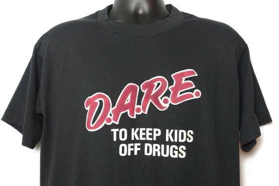 90's D.A.R.E. Vintage T Shirt, To Keep Kids Off Drugs, Sustainable Fashion, DARE, Abuse Education, Poly Cotton, Large Fruit of The Loom Tag