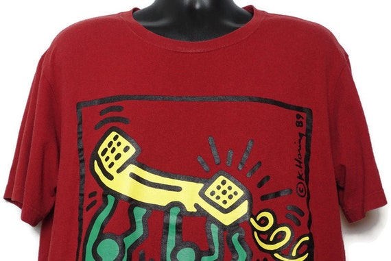 Keith Haring Shirt, t-shirt, Art Tee, Phone, Haring Estate, 90s Art, Art Teeshirts, Art Gifts, Art Lover Gift, Keith Haring XL Tag