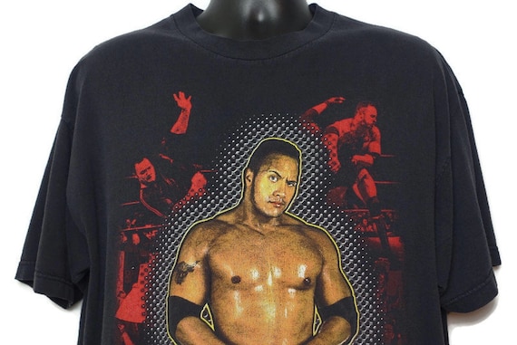 2000s The Rock Shirt, The Rock Tee Shirt, Wrestling Shirt, Vintage Shirt, WWF, Dwayne Johnson, Check into the Smackdown Hotel, on XL AAA Tag