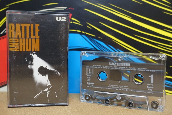 U2 - Rattle And Hum Cassette Tape - 1988 Island Records Live Album Vintage Analog Music