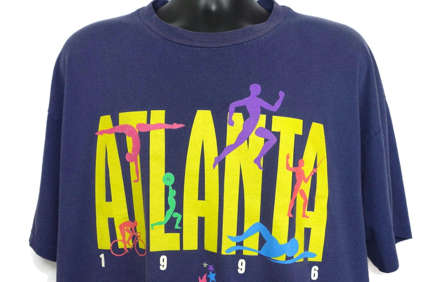 1996 Atlanta Olympics Vintage T Shirt, Atlanta ATL shirt, SPELLOUT,  Centennial Games, Vintage Promo Tee T-Shirt, Hanes Heavyweight XL Tag