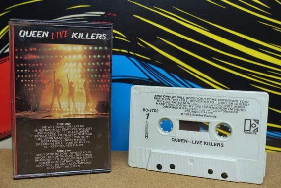 Queen Cassette Tape, Live Killers, Freddie Mercury, Bohemian Rhapsody, Vintage, 80s Music, Elektra Records, Analog Music, Music Lover Gift