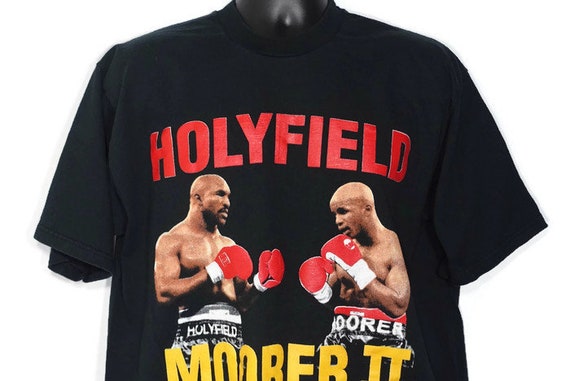 1997 RARE Evander Holyfield VS Michael Moorer Fight - Road To Glory - II November 8th Mirage Las Vegas Boxing Double-Sided Vintage T-Shirt