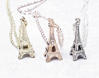 Rose Gold Eiffel Tower Pendant Necklace| Silver Eiffel Tower Pendant Necklace| Gold Eiffel Tower Pendant Necklace| Paris Lover Necklace