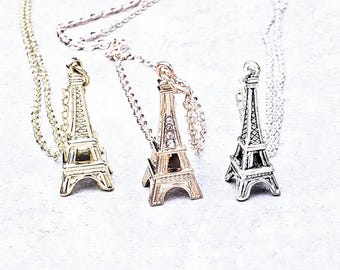 Rose Gold Eiffel Tower Pendant Necklace| Silver Eiffel Tower Pendant Necklace| Gold Eiffel Tower Pendant Necklace| Paris Lover Necklace