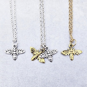 Tiny Bee Necklaces| Delicate Necklaces| Bee Charm Necklaces| Gold Bee Necklace| Silver Bee Necklace| Minimalist Necklace| Layering Necklaces