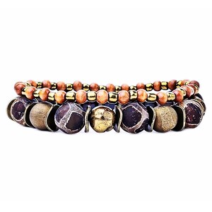 Gemstone Bracelet| Stretch Bead Bracelet| Druzy Bead Bracelet| Gold Druzy Bracelet| Tiger Eye Bracelet| Bracelet Set|Gemstone Bracelet Stack