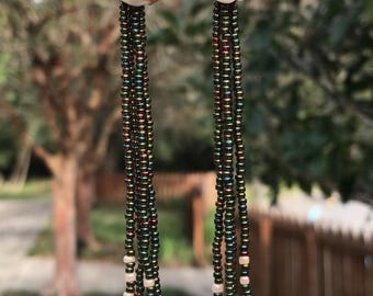Beaded Rose Earrings