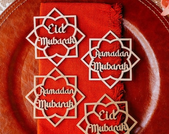 Eid Decor Ramadan table decor Ramadan ornaments Ramadam Eid Custom Wood plate tags custom Islamic EID Gifts Eid Mubarak gift tags