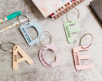 Backpack Name Tag, Luggage Tag Custom, Personalized Acrylic Tag, School Bag Charm, Sport Tag, Bogg Bag Charm