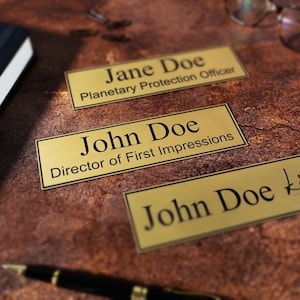 Desk Name Plate, Custom Tabletop Sign, Personalized Wood office plaque, Company Logo Name Plate, Engraved Executive Plate