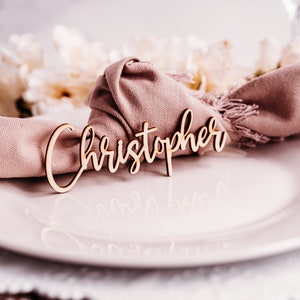 Name Tags for Wedding, Birthday Laser Cut Names, Wooden Place Cards, Wedding Place Setting, Event Table Decor, Name Plate, Small Name Sign