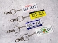 Custom Keychain License Plate – Personalized Acrylic Car Tag Key Ring 2.5" × 1.25"