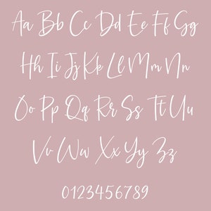 alphabet in the font