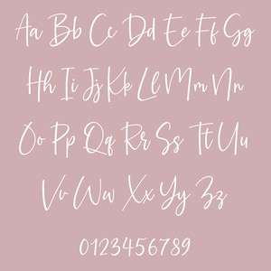 alphabet in the font